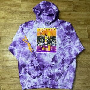 LeBron James Lakers Purple and white tie-dye hoodie